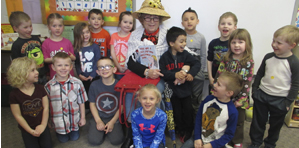 Grandma Syd reads to preschoolers