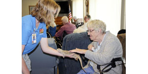 Great Plains ZooMobile stops  at Maple Lawn Senior Care Center