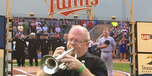 Slayton man  trumpets National Anthem at the Twins Game