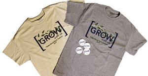 “Grow With Us” pins  and shirts have arrived!